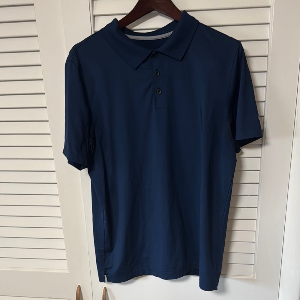 Champion Navy Blue Polo Shirt Classic Knit Design